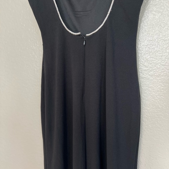 NWT Timeless Poise Black Rhinestone Square Neck Backless Maxi Dress - Picture 7 of 10
